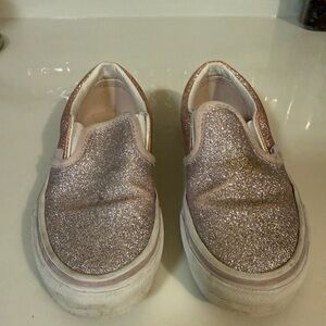 Vans Kids Glitter Slip-On Sneakers Pink Rose Gold Size 12